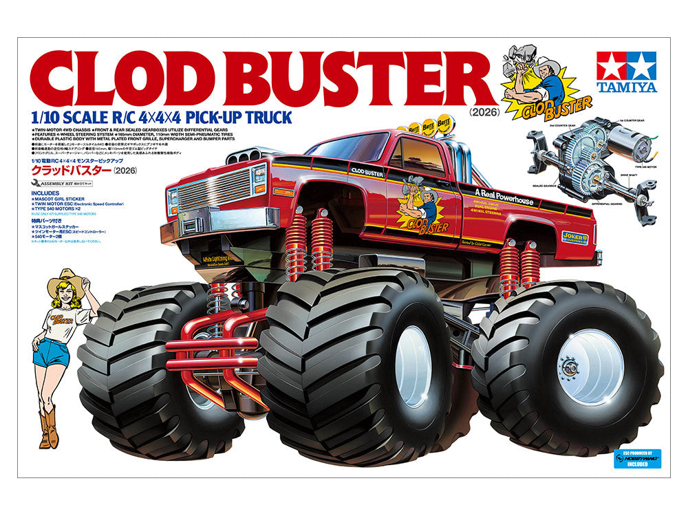 Tamiya 1/10 SCALE R/C 4x4x4 PICK-UP TRUCK CLOD BUSTER (2026) #58762